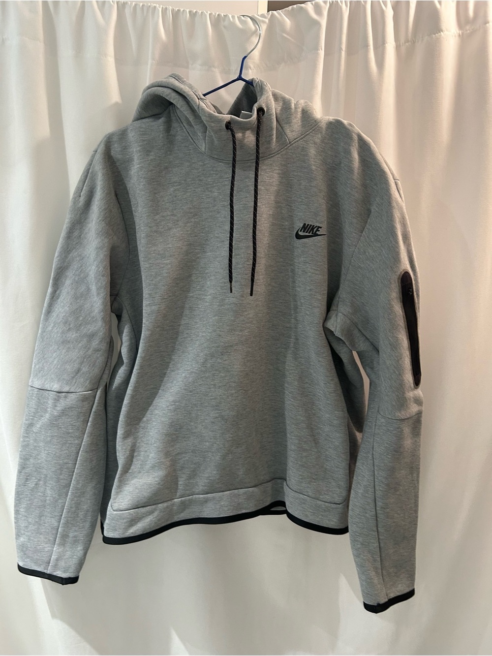 Nike Light Gray Pullover Hoodie with Black Trim